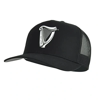 Image of Guinness Baseball Cap, Black with White Harp, Cotton