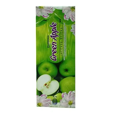 Image of ABN Fashion Darshan Green Apple Incense Sticks Natural Fragrance Hand Rolled Indian Agarbatti Pack of 6