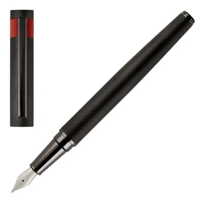 Image of Hugo Boss Loop Diamond HSW3672A Fountain Pen Brass Black Length 14.7cm Nib Size M