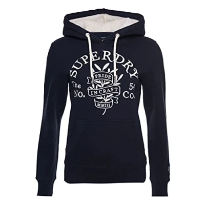 Image of Superdry Women&#039;s Pride in Craft Hood Sweatshirt, Eclipse Navy, XS