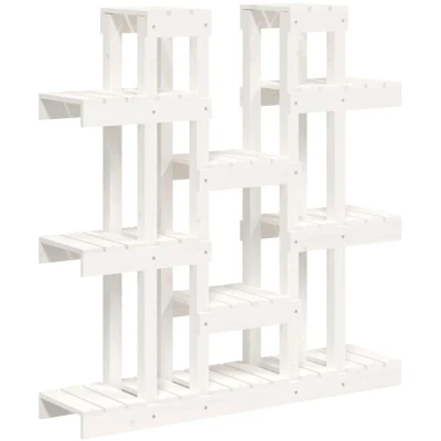 Image of vidaXL Plant Stand White 104.5x25x109.5 cm Solid Wood Pine