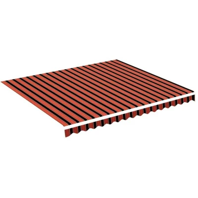 Image of vidaXL Replacement Fabric for Awning Orange and Brown 4x3.5 m