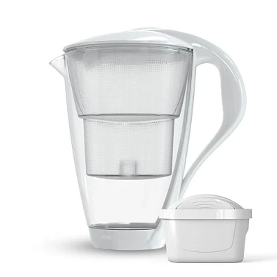 Image of Dafi Crystal Glass Water Filter Jug 2.L,BPA Free, LED Sensor for Reduction of Limescale, Chlorine and other Impurities, Contains + Cartridge UNIMAX/White
