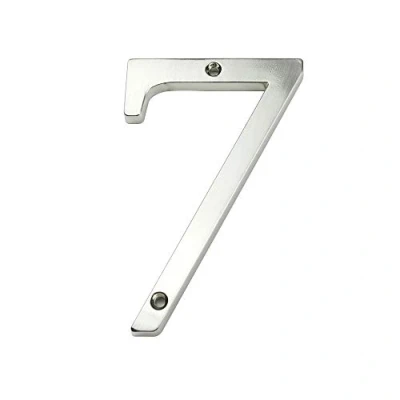 Image of HASWARE House Number Sign 4 inch (10 cm) Modern Door Numbers Signage Plaque Street Home Address Numerals Zinc Alloy (7, Silver)