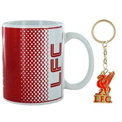 Image of L.F.C Official Liverpool Football Ceramic 11oz Mug &amp; Crest Keyring Gift Set