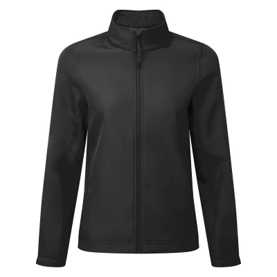 Image of Premier Womens/Ladies Windchecker Recycled Printable Soft Shell Jacket (Black) Size Medium
