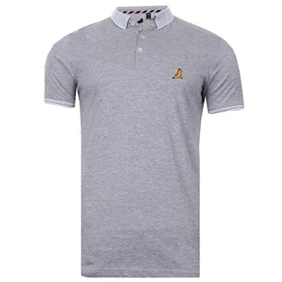 Image of BRAVE SOUL Mens Glover Goldin Khalifa Polo T Shirt Casual Top Golf (S Small, Grey Marl Glover)