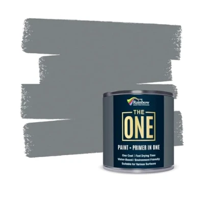 Image of THE ONE Paint Gloss 1 Litre Multi Surface No Undercoat or Primers required (Grey)