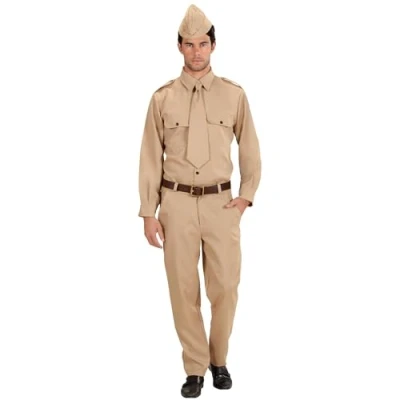 Image of WW2 Soldier Costume Extra Large for Military Army War Fancy Dress