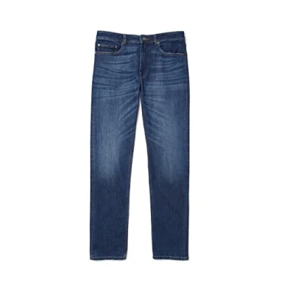 Image of Lacoste Mens Slim Fit Jeans Deep Wash 36W / 32L
