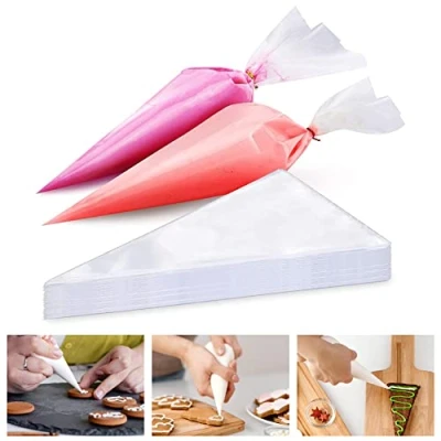 Image of Venuscello® 30 x Icing Piping Savoy Disposable Clear Mash Non Sticky Thick 18&quot; Bags for Decorating Cookies, Cake, Pastry Ideal Baking Easy to Grip and Comfortable