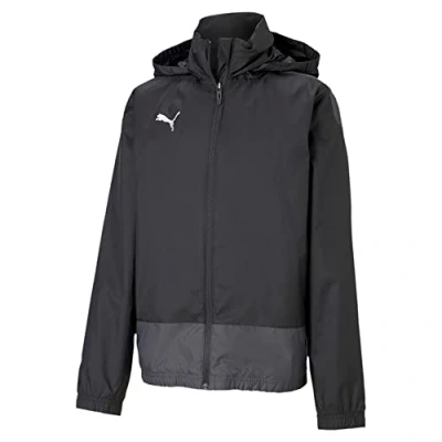 Image of PUMA Boys&#039; teamGOAL 23 Training Rain Jacket Jr Black Asphalt, 128