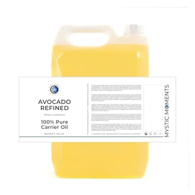 Image of Mystic Moments Avocado Refined Carrier Oil 5 Litres Pure &amp; Natural Perfect For Hair, Face, Nails, Aromatherapy, Massage and Dilution Vegan GMO Free
