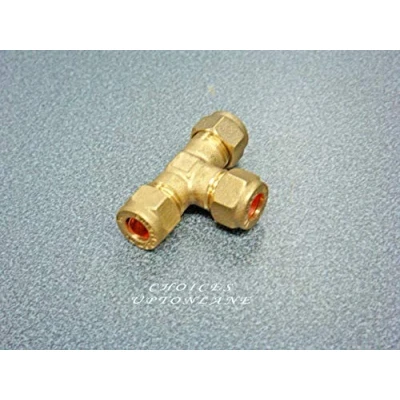 Image of Brass Compression Plumbing Fitting from 6MM 28MM Straight, Elbow, TEE, Stop END (Fitting: 8MM, Equal TEE)