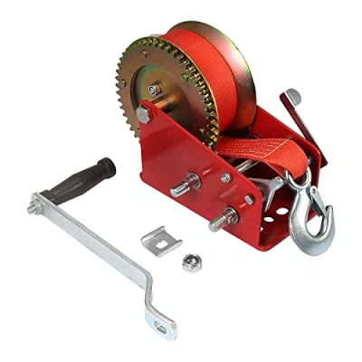 Image of Qusedwey Boat Winch 3500Lbs Capacity Heavy Duty Hand Winch, Trailer Manual with 10M(32Ft) Strap