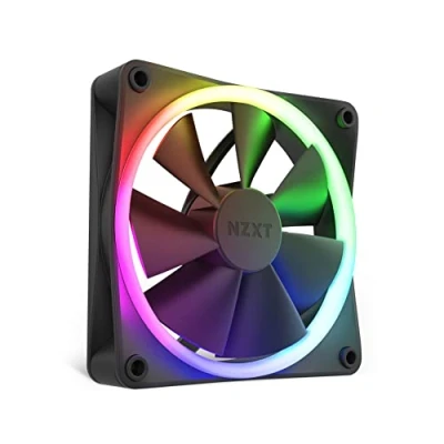 Image of NZXT F120 RGB Fans RF R12TF B1 Advanced Lighting Customization Whisper Quiet Cooling Triple (RGB Fan &amp; Controller Included) 120mm Black