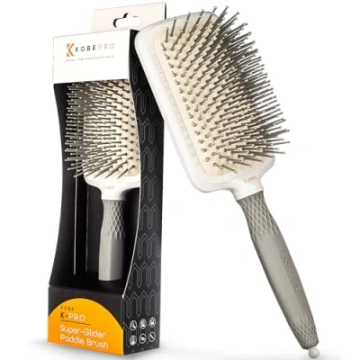 Image of K Pro Super Glider Paddle Cushion Brush Smooth, Comfortable Brushing for All Hair Types Flexible Head Shine and Frizz Control, Ideal Daily Use