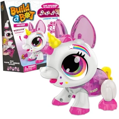 Image of Build a Bot: Unicorn Your Own Interactive Pet Easy Click &#039;n&#039; Create System 20+ Piece STEM Robot Kit For Kids Ages 4+