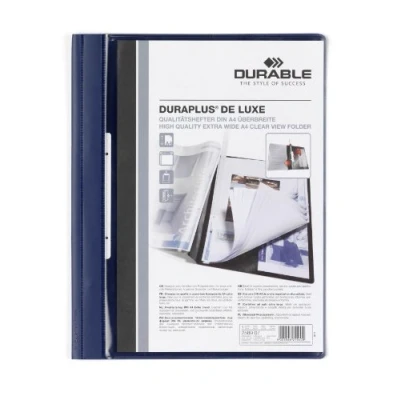 Image of Durable Duraplus De Luxe 258907 Clear View Presentation Folder A4 Dark Blue (Pack of 25)