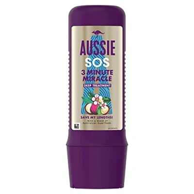 Image of Aussie SOS Hair Mask, Vegan Intensive Care with Nourishing Properties, for Long and Damaged Hair, Not Tested on Animals, Recyclable Bottle, 225 ml