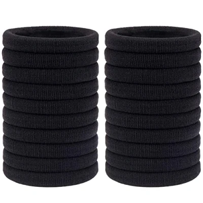 Image of H&amp;S 50 Hair Bands, Bobbles Elastic Ties Hairbands Ponytail Holders for Women Girls Kids Men Thick Black