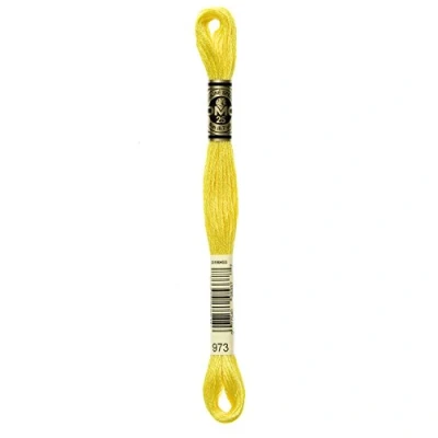 Image of DMC 117 973 6 Strand Embroidery Cotton Floss, Bright Canary, 8.7 Yard