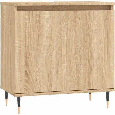 Image of vidaXL Bathroom Cabinet Sonoma Oak 58x33x60 cm Engineered Wood