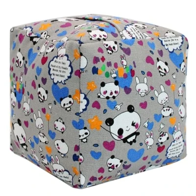 Image of Decorative Door Stopper, Weighted Fabric Stopper with Handle, Heavy Duty Square Floor Stop for Bedroom, Living Room, Interior, Doors (Panda)