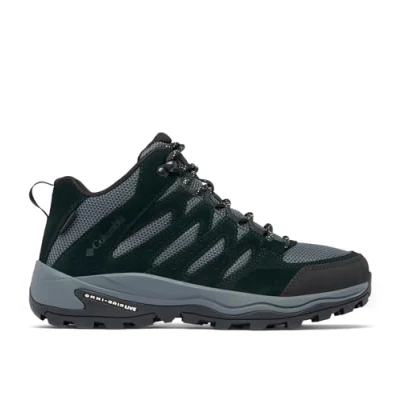 Image of Columbia Women&#039;s Redmond 4 Mid WP, Rise Trekking and Hiking Boots, Black/Citron Haze, 3 Regular
