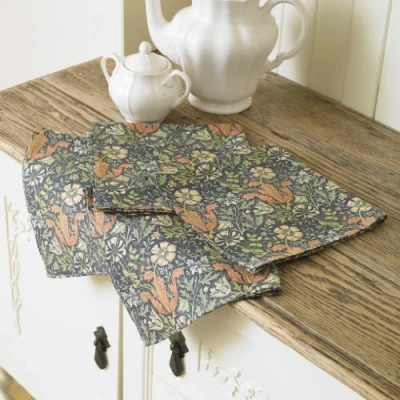Image of Licensed William Morris Compton Floral 100% Cotton Napkins/Serviettes