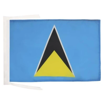 Image of AZ Flag Saint Lucia 18&#039;&#039; x 12&#039;&#039; cords Lucian SMALL flags 30 45cm Banner 18x12 in