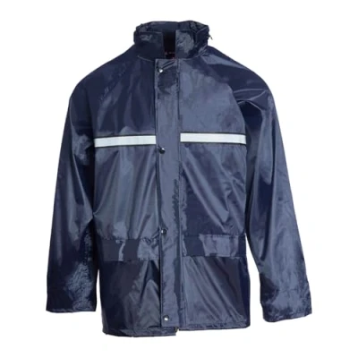 Image of Blackrock Navy Blue Waterproof Jacket, Men&#039;s &amp; Women&#039;s Cotswold Lightweight Rain Coat, Work Ideal Hiking Accessories, Camping Gear, Cycling, Outdoor Protection, Golf Size 3XL
