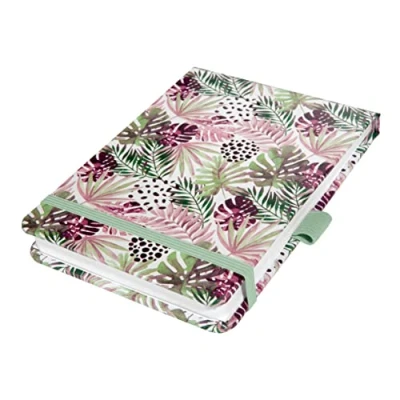 Image of SIGEL JN354 Jolie Notepad, MintPink Jungle Fever, dotted (dot grid), 11 x 15,8 cm, hardcover, 158 pages, mint Green, Pink