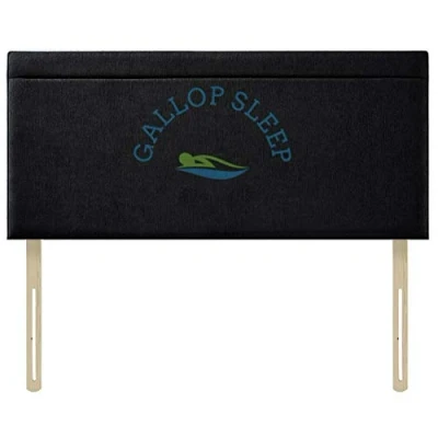 Image of Gallop Sleep Polo Linen Sturdy Headboard for Divan Bed Bedroom furniture (Black, Small Double 4 FEET, Height 20 INCHES)