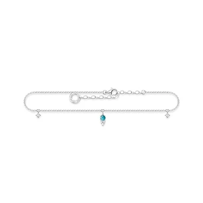 Image of Thomas Sabo, Women’s Sterling silver Cubic Zirconia Anklet, Silver, one size AK0026 405 17 L27V