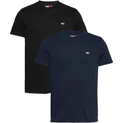 Image of Tommy Jeans 2 PACK Basic Tshirt, Men&#039;s, Size: 34, Black dark night navy