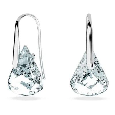 Image of Swarovski Lunar drop earrings, Blue, Rhodium plated