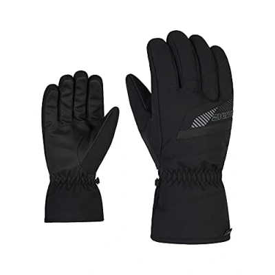 Image of Ziener Men&#039;s Gordan Ski Gloves, Winter Sports, Waterproof, Breathable, Black/Graphite, 11