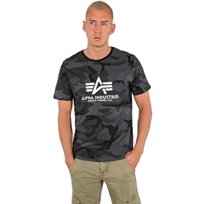 Image of Alpha Industries Basic Camo T Shirt for Men, Black, M