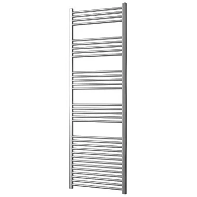 Image of Greened House Chrome Straight Central Heating Towel Rail 600mm wide x 1800mm high Flat Radiator