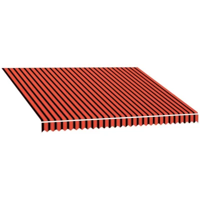 Image of vidaXL Awning Top Sunshade Canvas Orange and Brown 400x300 cm