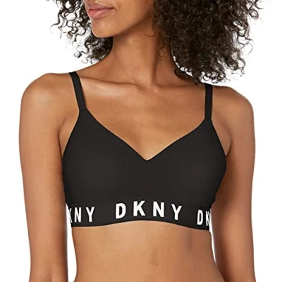 Image of DKNY Intimates Wirefree Pushup bra, Women&#039;s, Size: XL, Black/white