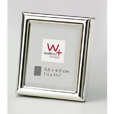 Image of walther design WD354SD Chloe Picture Frame, Silver, 3.5 x 4.5 cm, Pack of 2, Portrait Frame