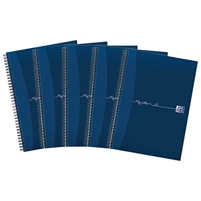 Image of My Notes A4 Card Cover Wirebound Notebook Ruled with Margin and Perforated 100 Page, 5 Notebooks