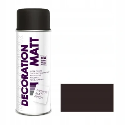 Image of DECO COLOR DECORATION_MATT UNIVERSAL SPRAY PAINT MULTI PURPOSE SATIN MATT FINISH ART CRAFT DECOR DIY (RAL 8019 Brown_matt)