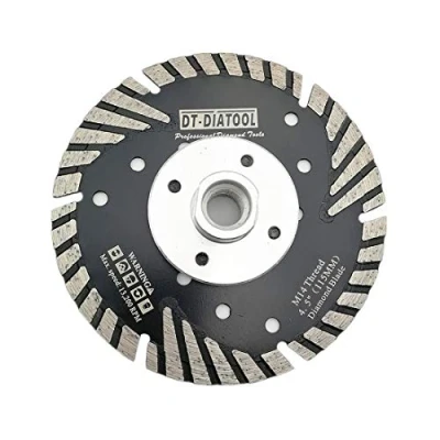 Image of DT DIATOOL Diamond Turbo Saw Blade with Slant Protection Teeth 4.5 Inch / 115mm Cutting Disc M14 Thread for Concrete Tile Granite Marble Masonry
