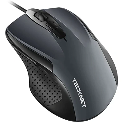 Image of TECKNET USB Wired Mouse, 6400 DPI Mice 4 Adjustable with 6 Button Corded Optical Computer Mouse Ergonomic Design for Laptop, Chromebook, PC, Desktop, Mac, Notebook