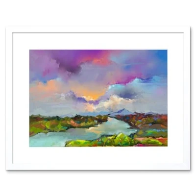 Image of Wee Blue Coo Contemporary Colourful Landscape Art Print Framed Poster Wall Decor 12x16 inch