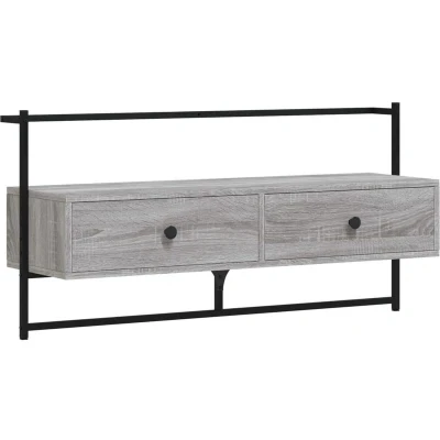 Image of vidaXL TV Cabinet Wall mounted Grey Sonoma 100.5x30x51 cm Engineered Wood