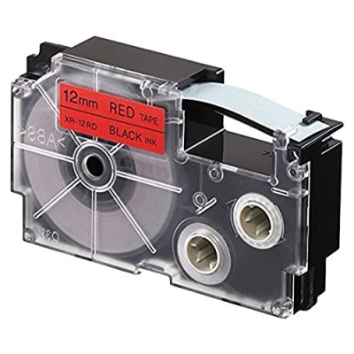 Image of Casio XR 12RD Black on Red 12mm Tape